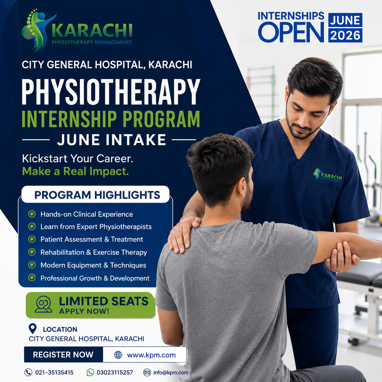 KPM City General Hospital Physiotherapy Internship Program 2026